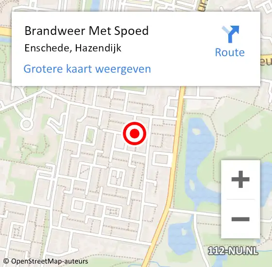 Locatie op kaart van de 112 melding: Brandweer Met Spoed Naar Enschede, Hazendijk op 3 juni 2024 19:13