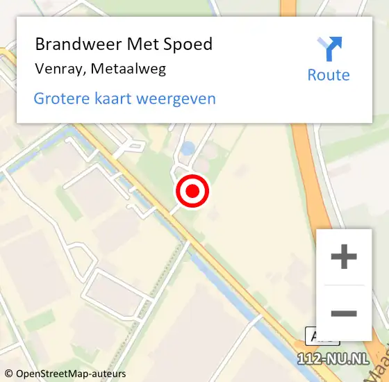 Locatie op kaart van de 112 melding: Brandweer Met Spoed Naar Venray, Metaalweg op 3 juni 2024 19:46