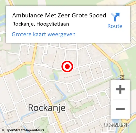 Locatie op kaart van de 112 melding: Ambulance Met Zeer Grote Spoed Naar Rockanje, Hoogvlietlaan op 3 juni 2024 19:58