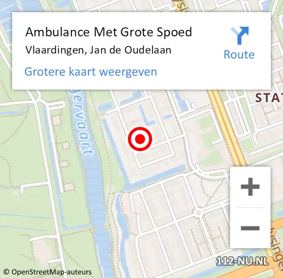 Locatie op kaart van de 112 melding: Ambulance Met Grote Spoed Naar Vlaardingen, Jan de Oudelaan op 3 juni 2024 20:25