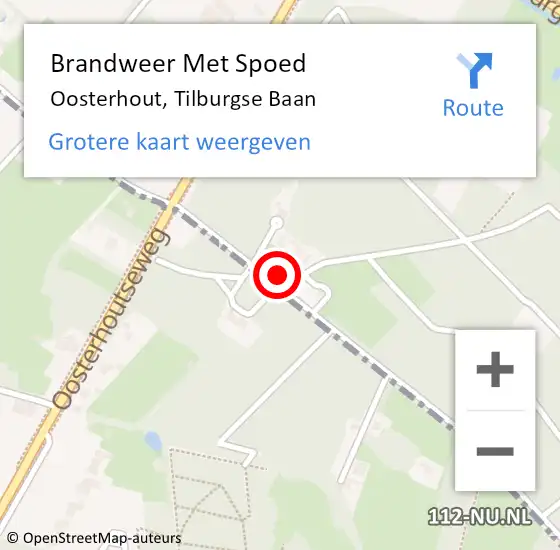 Locatie op kaart van de 112 melding: Brandweer Met Spoed Naar Oosterhout, Tilburgse Baan op 3 juni 2024 20:29