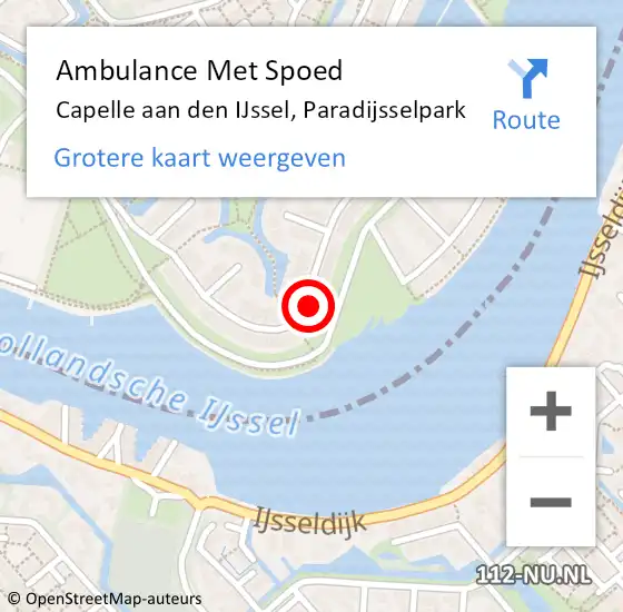 Locatie op kaart van de 112 melding: Ambulance Met Spoed Naar Capelle aan den IJssel, Paradijsselpark op 3 juni 2024 20:41