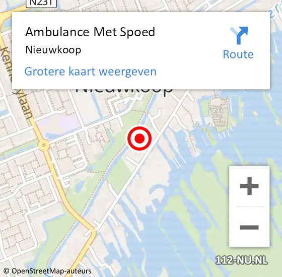 Locatie op kaart van de 112 melding: Ambulance Met Spoed Naar Nieuwkoop op 3 juni 2024 20:42
