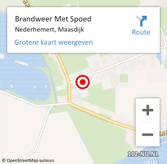 Locatie op kaart van de 112 melding: Brandweer Met Spoed Naar Nederhemert, Maasdijk op 3 juni 2024 20:53