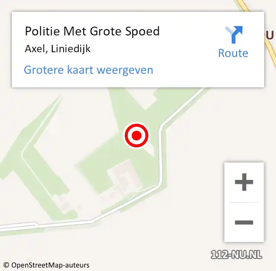 Locatie op kaart van de 112 melding: Politie Met Grote Spoed Naar Axel, Liniedijk op 3 juni 2024 21:32