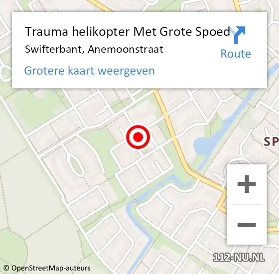 Locatie op kaart van de 112 melding: Trauma helikopter Met Grote Spoed Naar Swifterbant, Anemoonstraat op 3 juni 2024 21:54