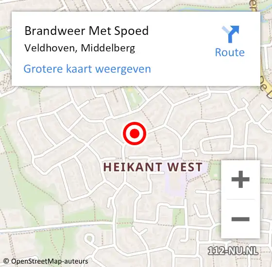 Locatie op kaart van de 112 melding: Brandweer Met Spoed Naar Veldhoven, Middelberg op 3 juni 2024 22:06