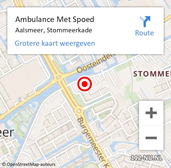 Locatie op kaart van de 112 melding: Ambulance Met Spoed Naar Aalsmeer, Stommeerkade op 3 juni 2024 22:20