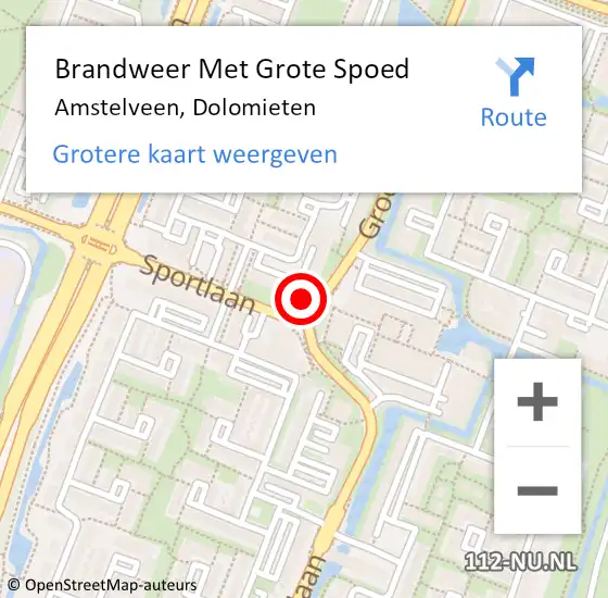 Locatie op kaart van de 112 melding: Brandweer Met Grote Spoed Naar Amstelveen, Dolomieten op 4 juni 2024 00:00