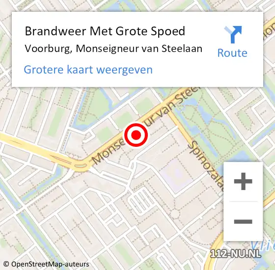Locatie op kaart van de 112 melding: Brandweer Met Grote Spoed Naar Voorburg, Monseigneur van Steelaan op 4 juni 2024 01:10