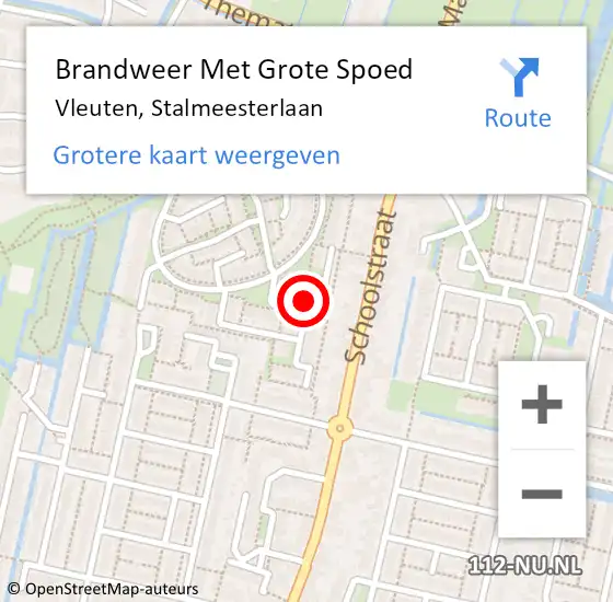 Locatie op kaart van de 112 melding: Brandweer Met Grote Spoed Naar Vleuten, Stalmeesterlaan op 4 juni 2024 02:54