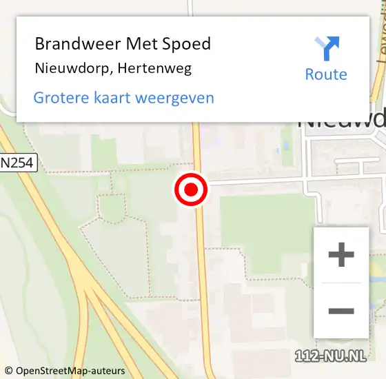 Locatie op kaart van de 112 melding: Brandweer Met Spoed Naar Nieuwdorp, Hertenweg op 4 juni 2024 03:58