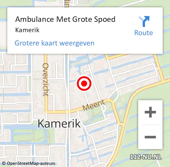 Locatie op kaart van de 112 melding: Ambulance Met Grote Spoed Naar Kamerik op 4 juni 2024 04:49