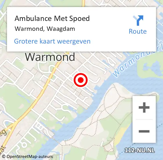 Locatie op kaart van de 112 melding: Ambulance Met Spoed Naar Warmond, Waagdam op 4 juni 2024 05:10