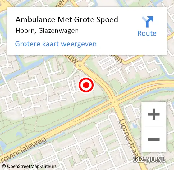 Locatie op kaart van de 112 melding: Ambulance Met Grote Spoed Naar Hoorn, Glazenwagen op 4 juni 2024 05:34