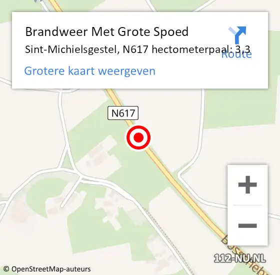 Locatie op kaart van de 112 melding: Brandweer Met Grote Spoed Naar Sint-Michielsgestel, N617 hectometerpaal: 3,3 op 4 juni 2024 07:04