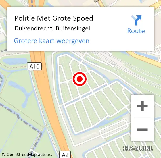 Locatie op kaart van de 112 melding: Politie Met Grote Spoed Naar Duivendrecht, Buitensingel op 4 juni 2024 08:23