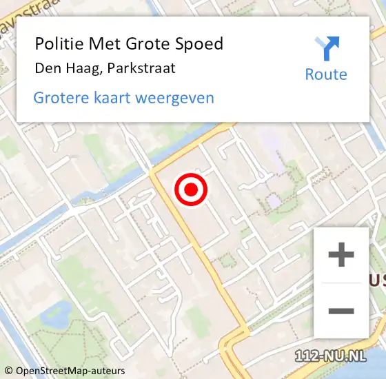 Locatie op kaart van de 112 melding: Politie Met Grote Spoed Naar Den Haag, Parkstraat op 4 juni 2024 09:06