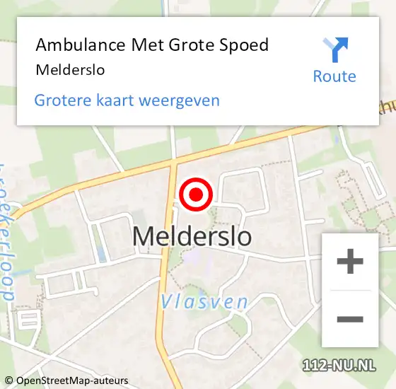 Locatie op kaart van de 112 melding: Ambulance Met Grote Spoed Naar Melderslo op 8 oktober 2014 10:17