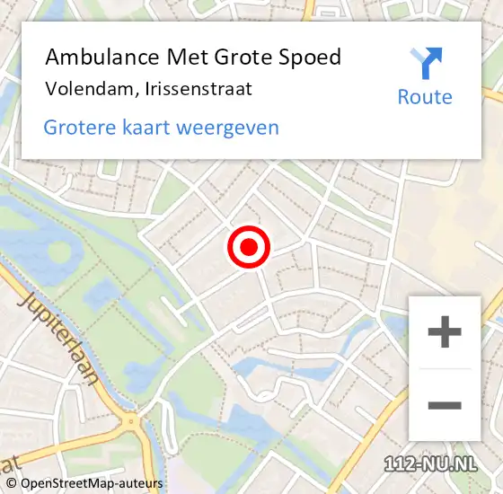 Locatie op kaart van de 112 melding: Ambulance Met Grote Spoed Naar Volendam, Irissenstraat op 4 juni 2024 09:48