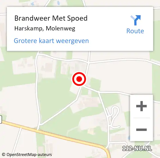 Locatie op kaart van de 112 melding: Brandweer Met Spoed Naar Harskamp, Molenweg op 4 juni 2024 09:51