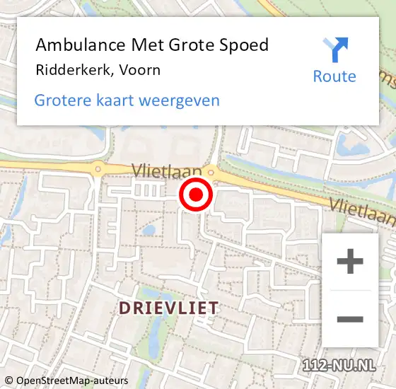 Locatie op kaart van de 112 melding: Ambulance Met Grote Spoed Naar Ridderkerk, Voorn op 4 juni 2024 09:57