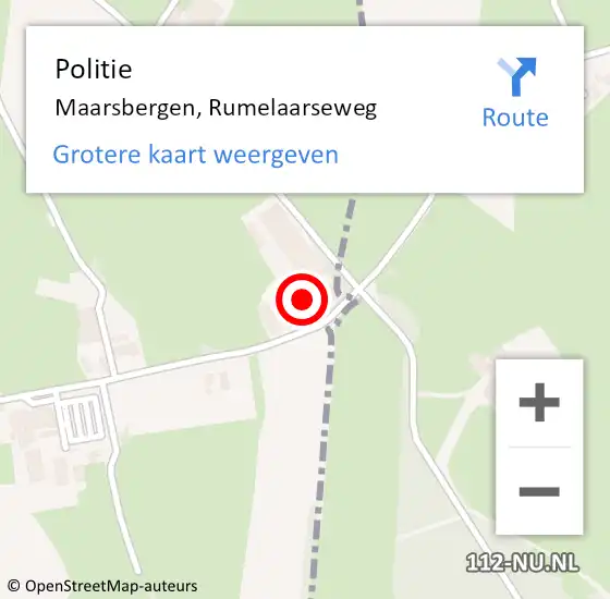 Locatie op kaart van de 112 melding: Politie Maarsbergen, Rumelaarseweg op 4 juni 2024 10:30