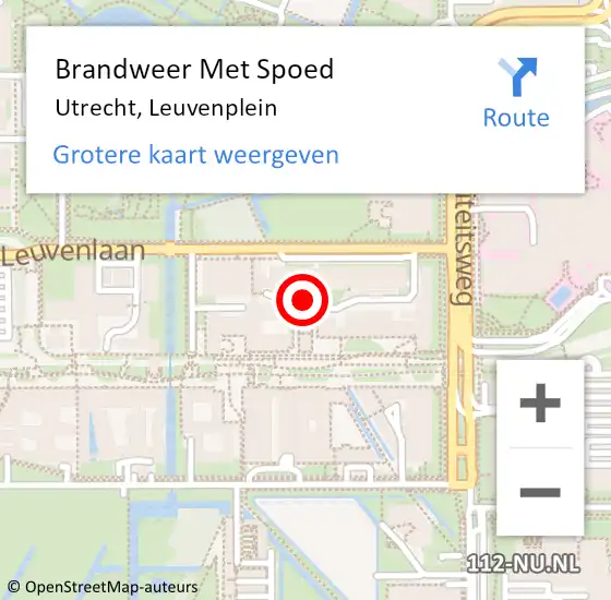 Locatie op kaart van de 112 melding: Brandweer Met Spoed Naar Utrecht, Leuvenplein op 4 juni 2024 10:45