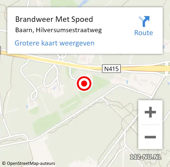 Locatie op kaart van de 112 melding: Brandweer Met Spoed Naar Baarn, Hilversumsestraatweg op 4 juni 2024 11:23