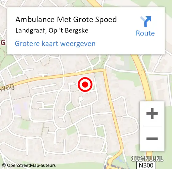 Locatie op kaart van de 112 melding: Ambulance Met Grote Spoed Naar Landgraaf, Op 't Bergske op 8 oktober 2014 10:31