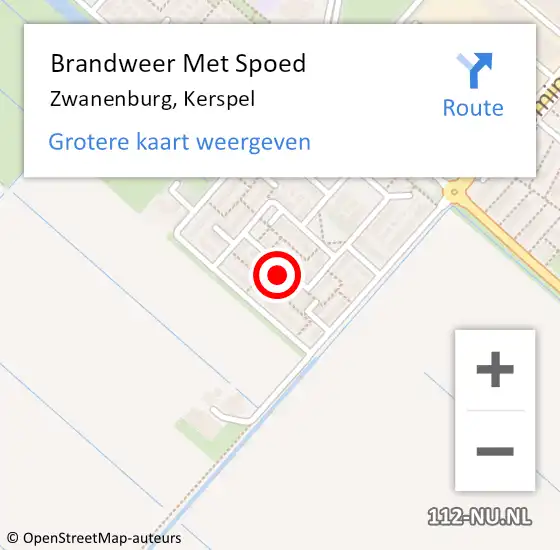 Locatie op kaart van de 112 melding: Brandweer Met Spoed Naar Zwanenburg, Kerspel op 4 juni 2024 12:06