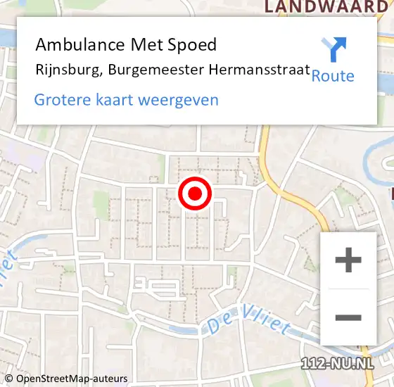 Locatie op kaart van de 112 melding: Ambulance Met Spoed Naar Rijnsburg, Burgemeester Hermansstraat op 4 juni 2024 12:40