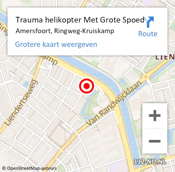 Locatie op kaart van de 112 melding: Trauma helikopter Met Grote Spoed Naar Amersfoort, Ringweg-Kruiskamp op 4 juni 2024 12:40
