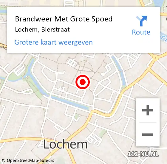 Locatie op kaart van de 112 melding: Brandweer Met Grote Spoed Naar Lochem, Bierstraat op 4 juni 2024 12:42