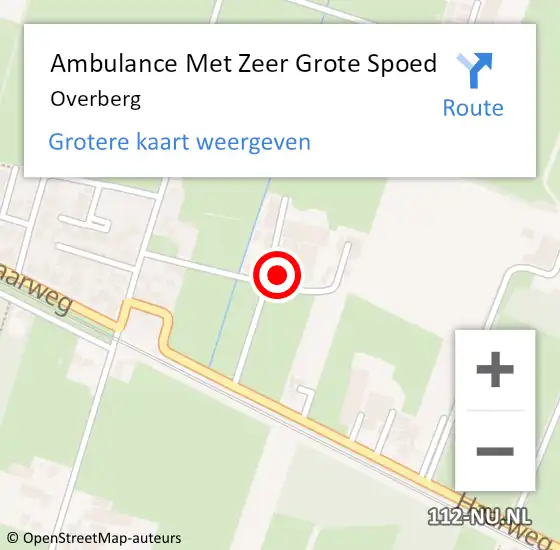 Locatie op kaart van de 112 melding: Ambulance Met Zeer Grote Spoed Naar Overberg op 4 juni 2024 12:57