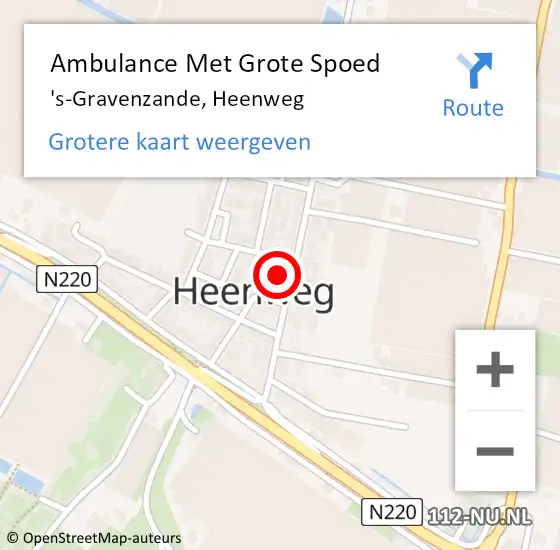 Locatie op kaart van de 112 melding: Ambulance Met Grote Spoed Naar 's-Gravenzande, Heenweg op 4 juni 2024 13:05