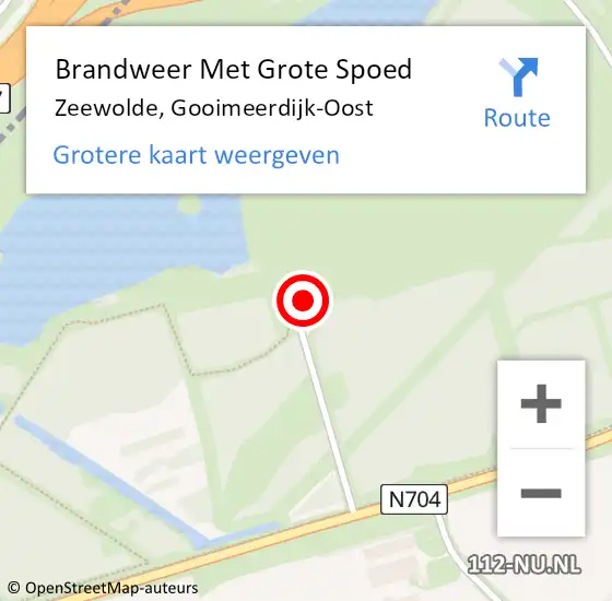 Locatie op kaart van de 112 melding: Brandweer Met Grote Spoed Naar Zeewolde, Gooimeerdijk-Oost op 4 juni 2024 13:31