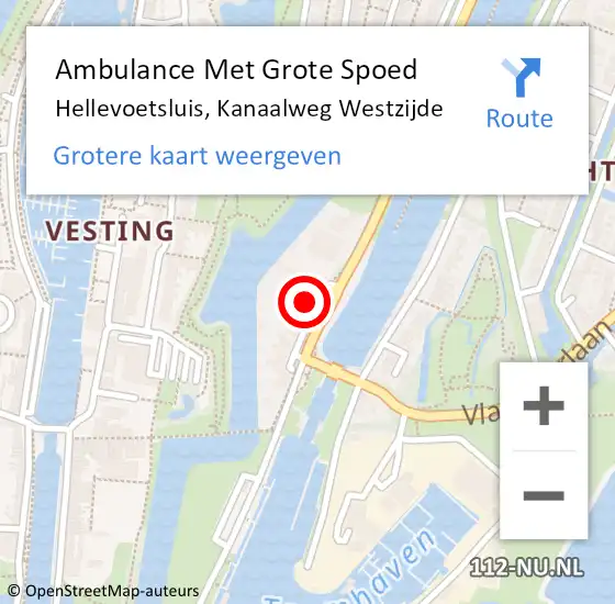 Locatie op kaart van de 112 melding: Ambulance Met Grote Spoed Naar Hellevoetsluis, Kanaalweg Westzijde op 4 juni 2024 13:58