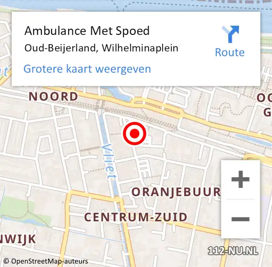 Locatie op kaart van de 112 melding: Ambulance Met Spoed Naar Oud-Beijerland, Wilhelminaplein op 4 juni 2024 14:25