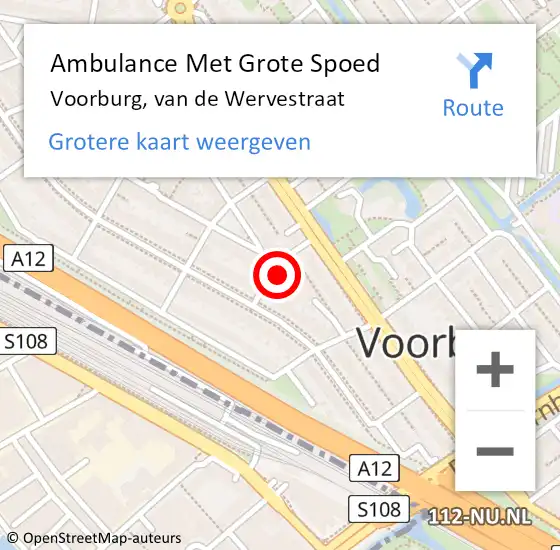 Locatie op kaart van de 112 melding: Ambulance Met Grote Spoed Naar Voorburg, van de Wervestraat op 4 juni 2024 15:00