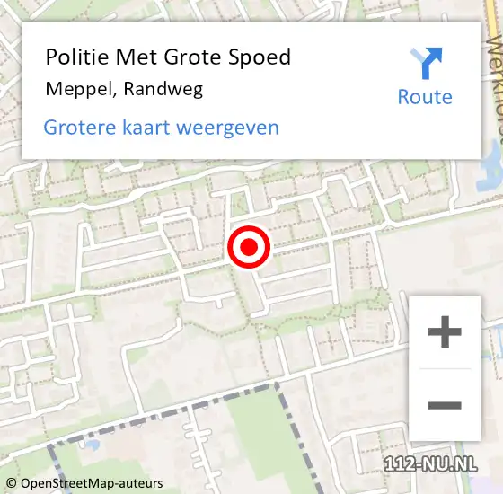 Locatie op kaart van de 112 melding: Politie Met Grote Spoed Naar Meppel, Randweg op 4 juni 2024 15:02