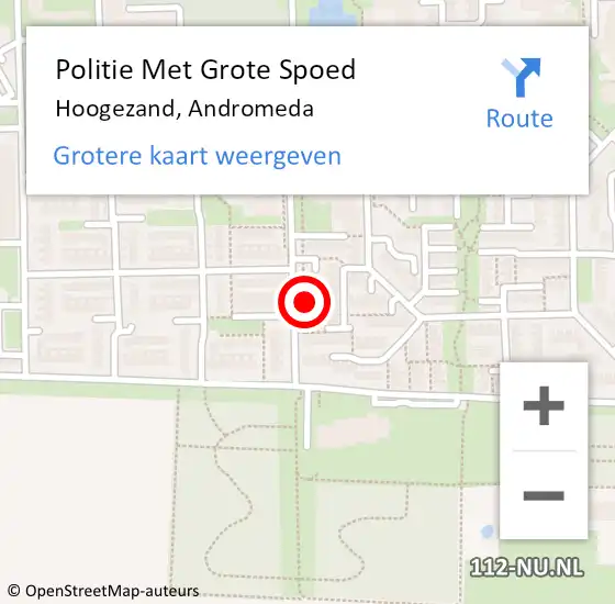 Locatie op kaart van de 112 melding: Politie Met Grote Spoed Naar Hoogezand, Andromeda op 4 juni 2024 15:23