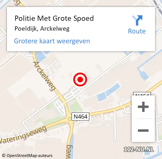 Locatie op kaart van de 112 melding: Politie Met Grote Spoed Naar Poeldijk, Arckelweg op 4 juni 2024 15:29