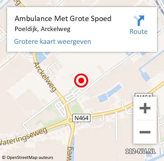 Locatie op kaart van de 112 melding: Ambulance Met Grote Spoed Naar Poeldijk, Arckelweg op 4 juni 2024 15:30