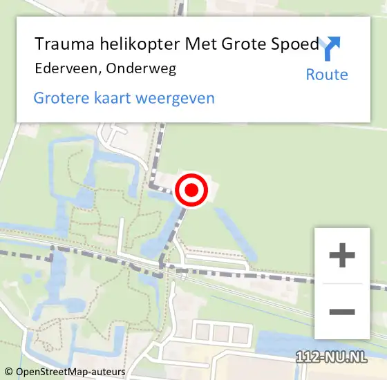 Locatie op kaart van de 112 melding: Trauma helikopter Met Grote Spoed Naar Ederveen, Onderweg op 4 juni 2024 15:32