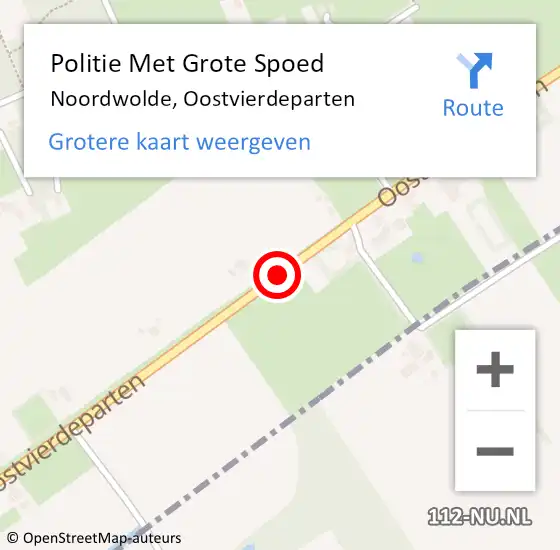 Locatie op kaart van de 112 melding: Politie Met Grote Spoed Naar Noordwolde, Oostvierdeparten op 4 juni 2024 15:50