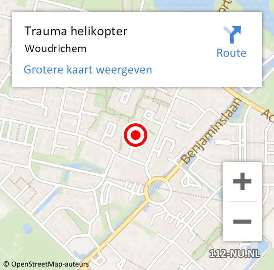 Locatie op kaart van de 112 melding: Trauma helikopter Woudrichem op 4 juni 2024 15:51