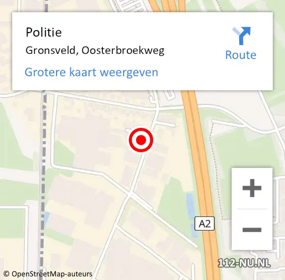 Locatie op kaart van de 112 melding: Politie Gronsveld, Oosterbroekweg op 4 juni 2024 15:52