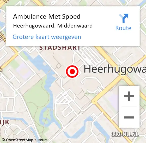 Locatie op kaart van de 112 melding: Ambulance Met Spoed Naar Heerhugowaard, Middenwaard op 4 juni 2024 16:08