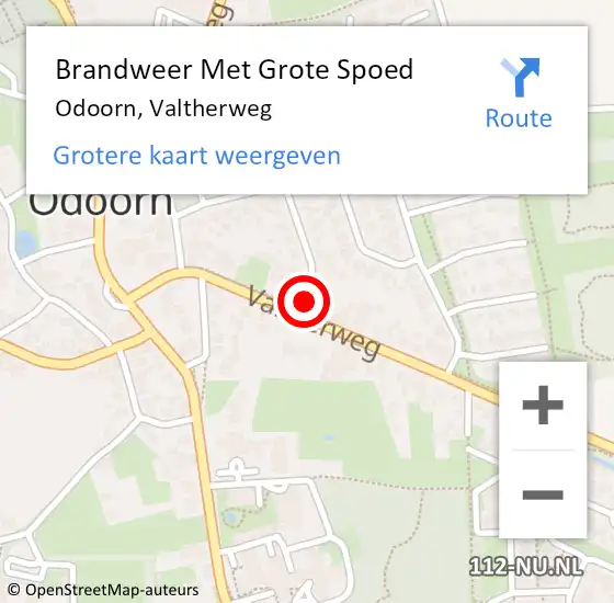 Locatie op kaart van de 112 melding: Brandweer Met Grote Spoed Naar Odoorn, Valtherweg op 4 juni 2024 16:14